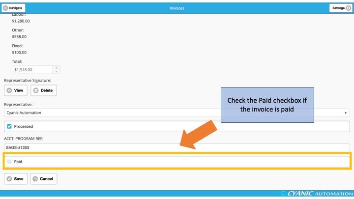 Invoicing a Fixed Price Job - Invoice Payment