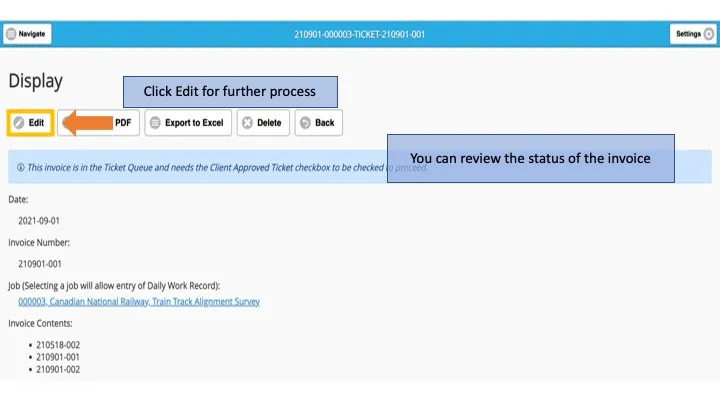 Invoicing a Time & Materials Job - Invoices - Ticket Queue - Edit