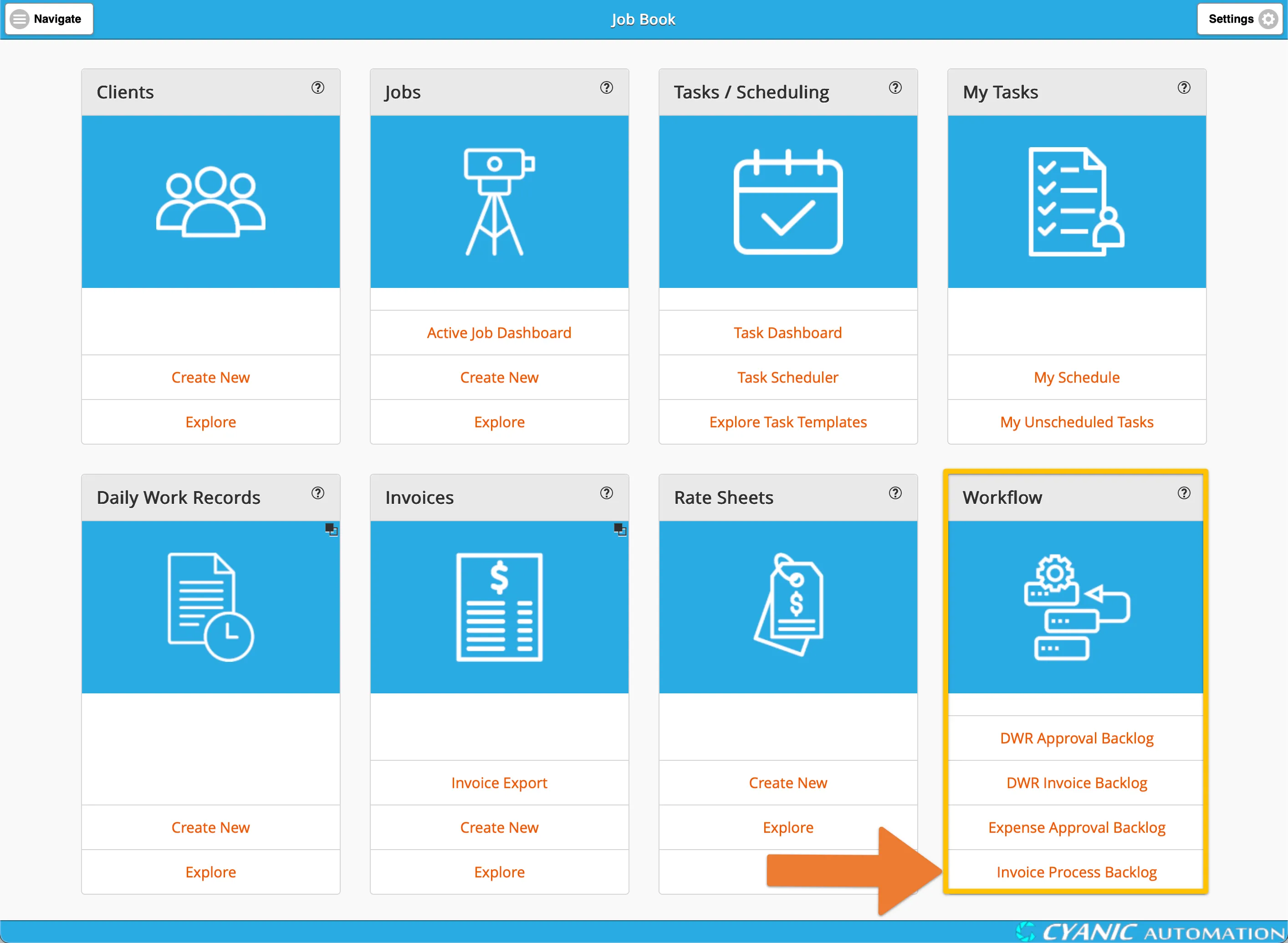 Invoice Process Backlog - Navigate