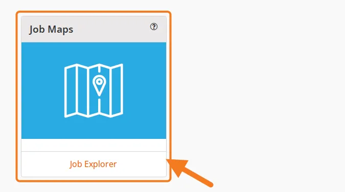 The Job Maps card on the dashboard, with Job Explorer marked