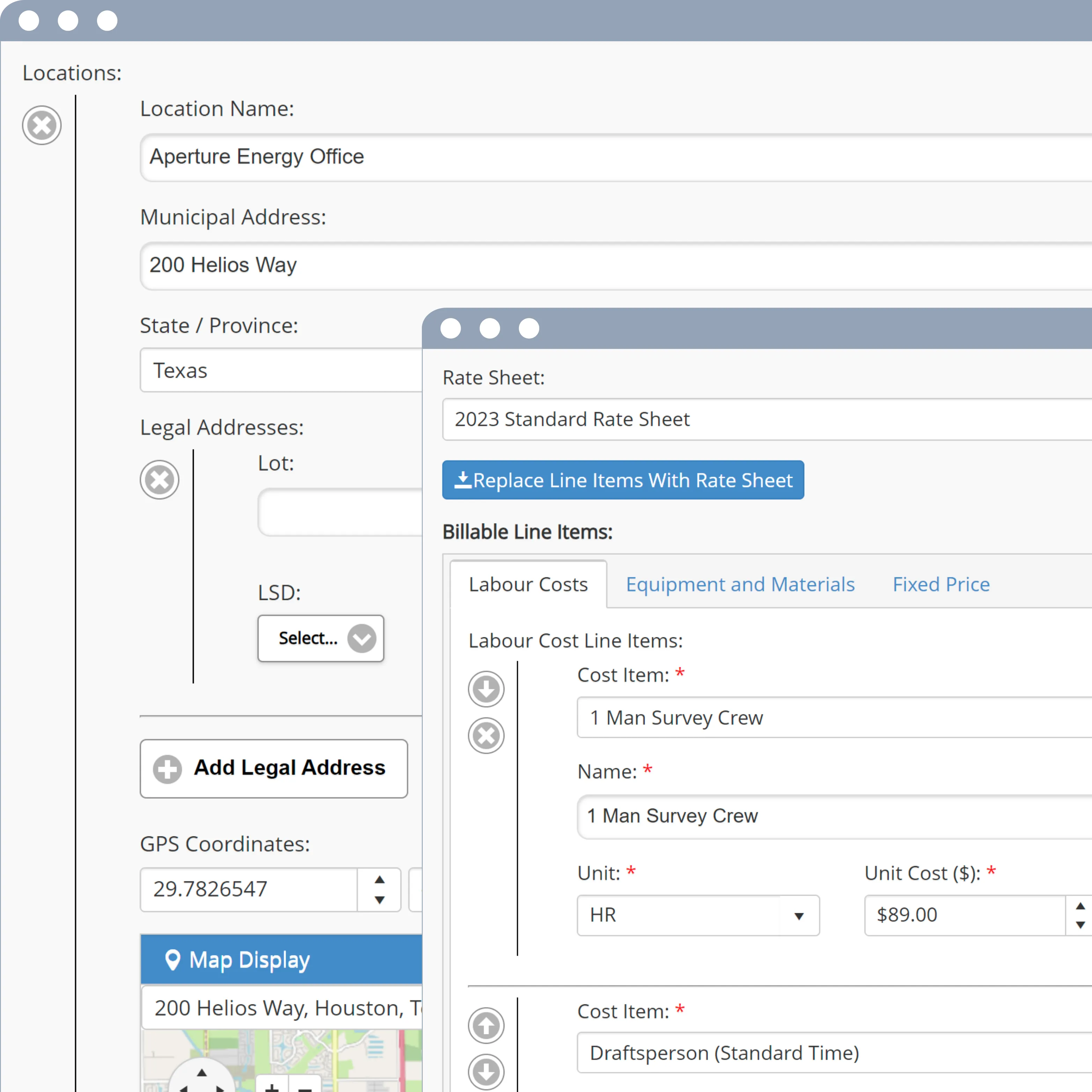 Job Setup and Client Database Interface