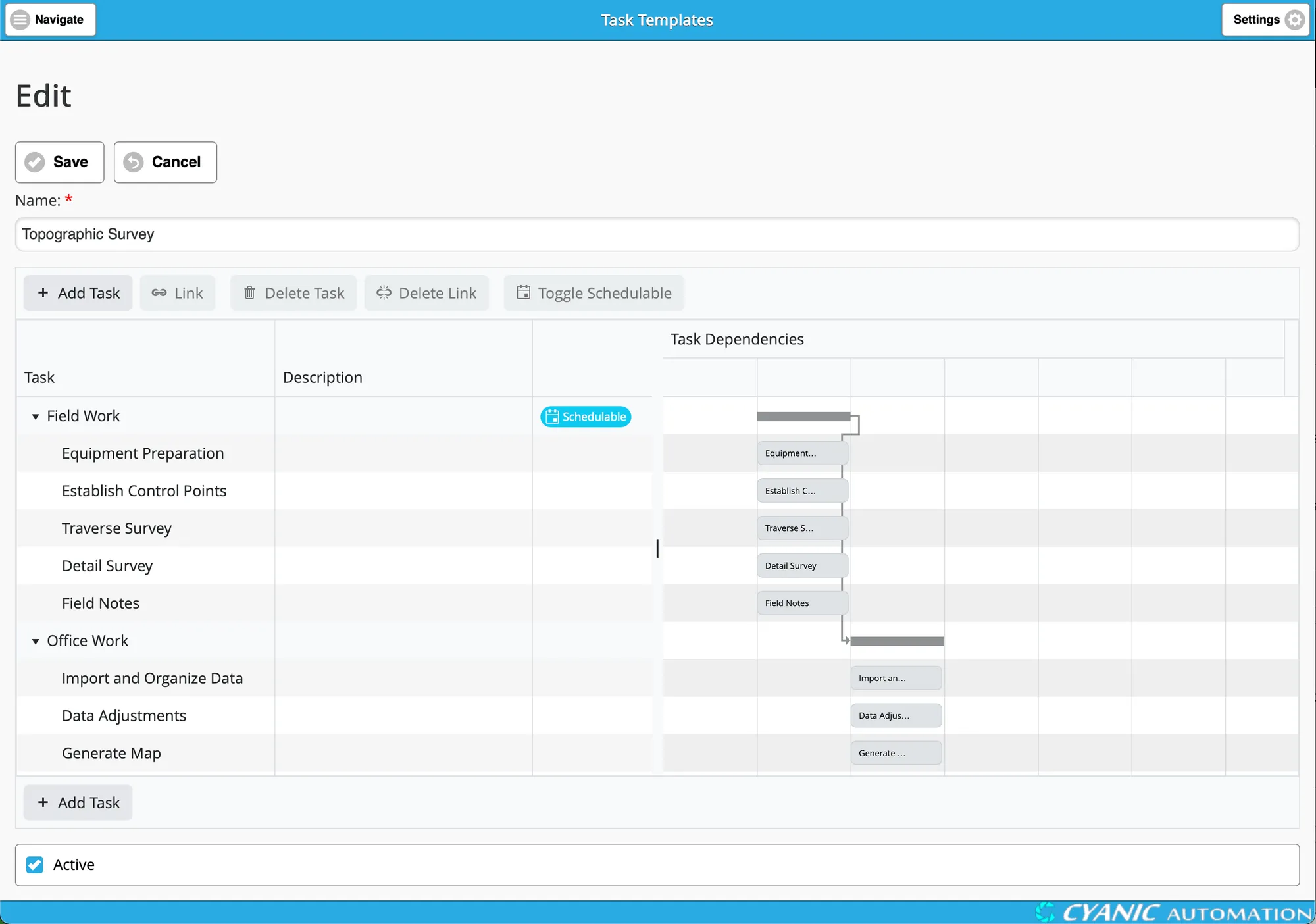 Task Template Editor